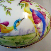 Sevres birds and flowers on puce