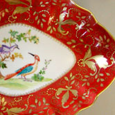Sevres birds on Pompadour red
