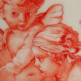 Cherubs in red monochrome