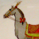 Oval scalloped tray with horse Hermes style