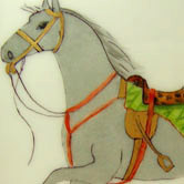 Square tray with horse Hermes style