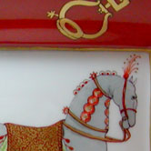 Square tray with horse Hermes style