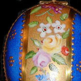 Polychrome flowers over cobalt