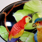 Parrots on black