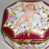 Cherub and roses