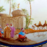 Limoges oval box Orientalist scene